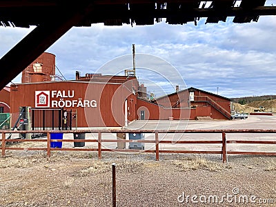 Rodfargsverket at the Falun Copper Mine Editorial Stock Photo