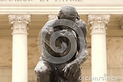 Rodin's Thinker Close up Editorial Stock Photo