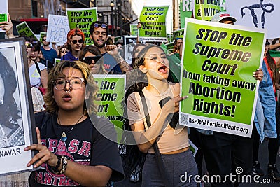 Roe Vs Wade Protest Downtown Los Angeles Editorial Stock Photo