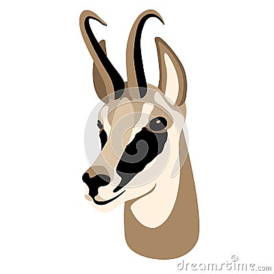 Roedeer head face flat style Vector Illustration