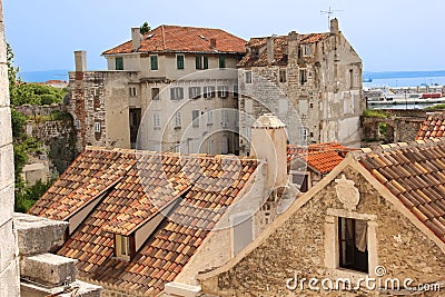 Rofftops in the old town. Split.Croatia Stock Photo