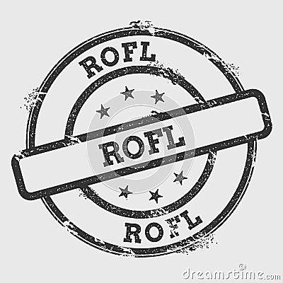 Rofl rubber stamp isolated on white background. Vector Illustration