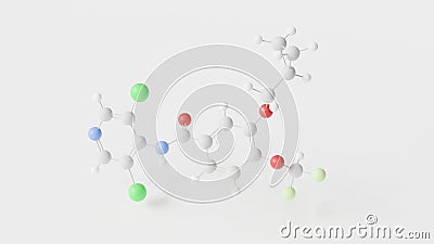 roflumilast molecule 3d, molecular structure, ball and stick model, structural chemical formula phosphodiesterase type 4 Stock Photo