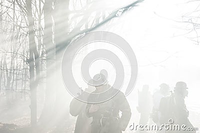 Re-enactors Dressed As German Wehrmacht Infantry Soldier In Worl Editorial Stock Photo