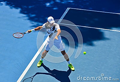 Roger Federer practicing Editorial Stock Photo
