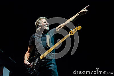 Roger Waters (Pink Floyd) bass guitar Editorial Stock Photo