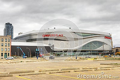 Rogers Place, home to NHL Edmonton Oilers Editorial Stock Photo