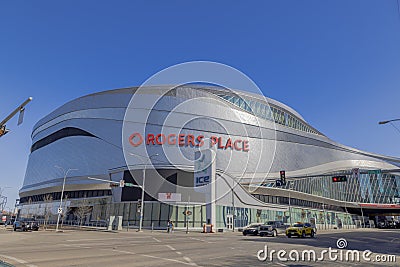 Rogers Place a multi-use indoor arena in Edmonton, Alberta, Canada Editorial Stock Photo