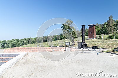 Remains of the crematorium. Gross-Rosen was a network of Nazi concentration camps built and operated by Nazi Germany Editorial Stock Photo