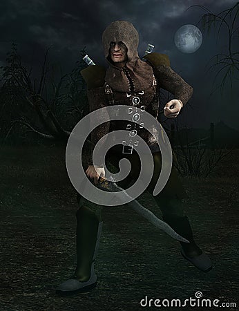 Rogue with sword Stock Photo