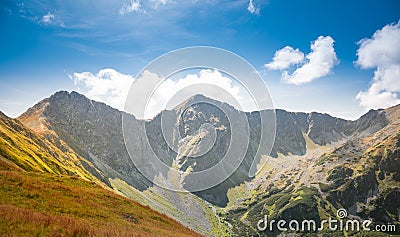 Rohac Ostry and Rohac Placzliwy in Western Tatra Mountains - two breathtaking rocky summits over 2000 m Stock Photo