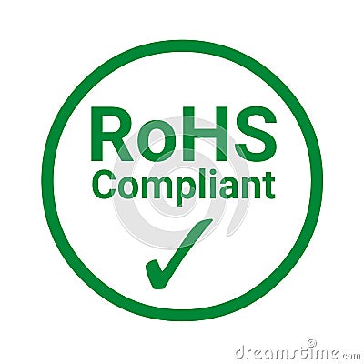 RoHS compliant green sign Cartoon Illustration