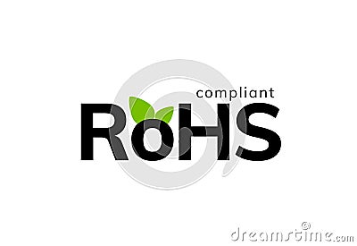 RoHS recycle icon sign. Compliant china energy ce label global symbol package Vector Illustration