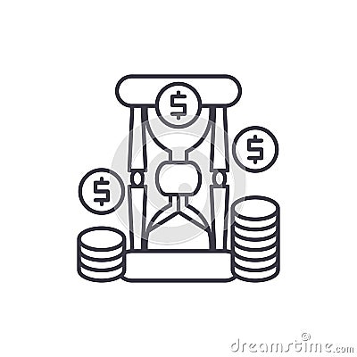 Roi line icon concept. Roi vector linear illustration, symbol, sign Vector Illustration