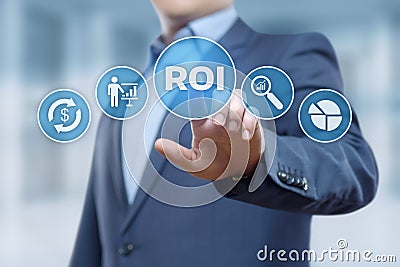 ROI Return on Investment Finance Profit Success Internet Business Technology Concept Stock Photo