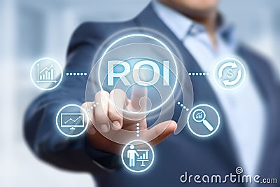 ROI Return on Investment Finance Profit Success Internet Business Technology Concept Stock Photo