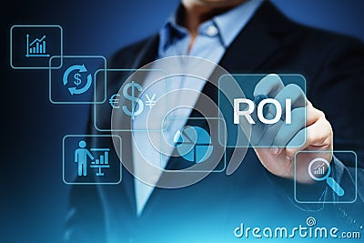 ROI Return on Investment Finance Profit Success Internet Business Technology Concept Stock Photo