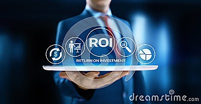 ROI Return on Investment Finance Profit Success Internet Business Technology Concept Stock Photo