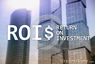 ROI - Return on investment, Financial market and stock trading concept Stock Photo