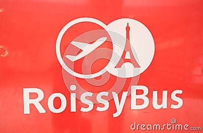 Roissy bus airport shuttle company Paris France Editorial Stock Photo