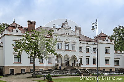 Facade of RokiÅ¡kis manor in Lithuania Stock Photo