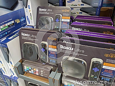 Roku Ultra's for sale at Costco Editorial Stock Photo