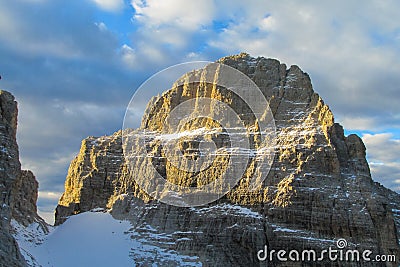 Roky cliff mountain in Dolomites Stock Photo