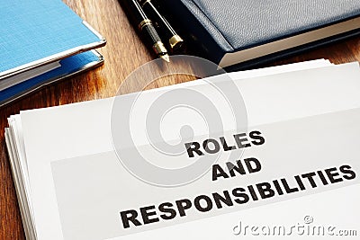 Roles and Responsibilities documents Stock Photo