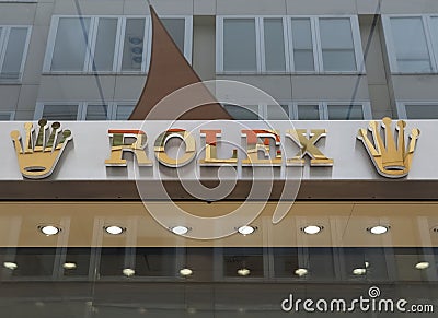 Rolex Logo at a store in Hamburg Editorial Stock Photo