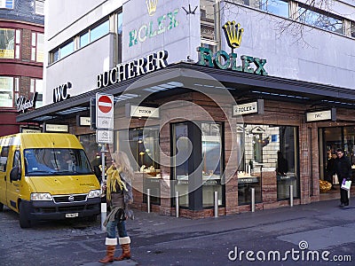 Rolex shop in Zuerich Editorial Stock Photo