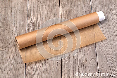 Roll of baking parchment paper Stock Photo