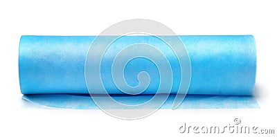Roll of blue nonwoven fabric Stock Photo