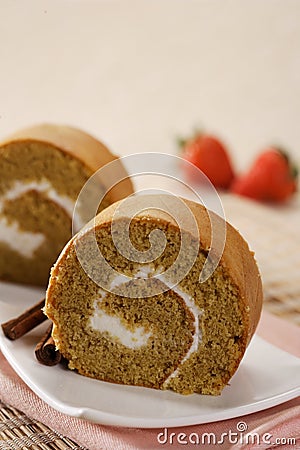 Roll cake Stock Photo