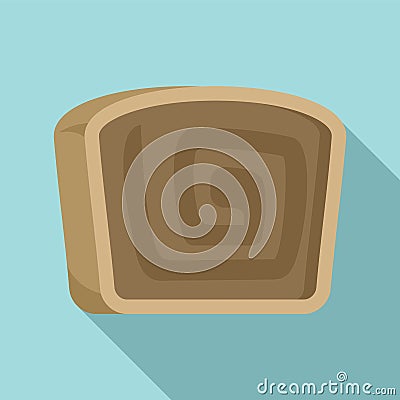 Roll cake icon flat vector. Swiss brownie Vector Illustration