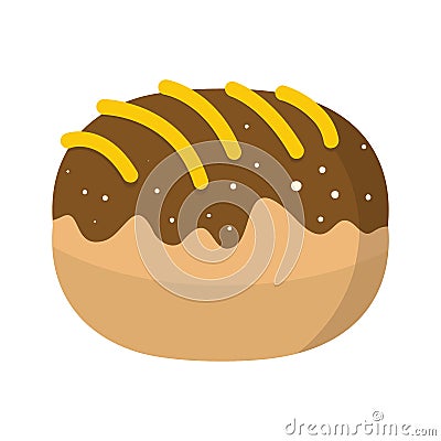 Roll colorful bakery product icon Vector Illustration