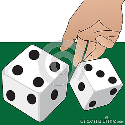 A Roll of the Dice Vector Illustration