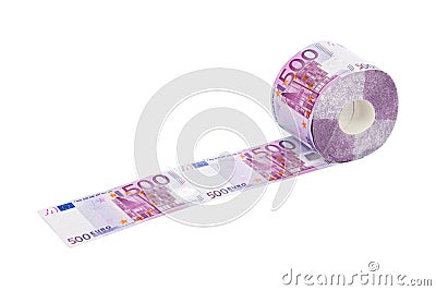 Roll of euro toilet paper Stock Photo