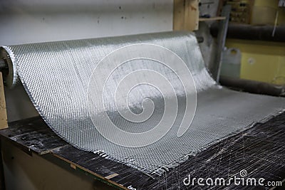 Roll of fiberglass fabric Stock Photo