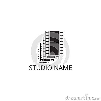 roll film logo template design Vector Illustration