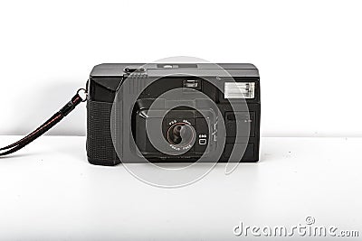 old photo camera insolated in white for photography class 35mm film analogue Stock Photo