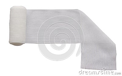 Roll gauze with fold on isolated white background Stock Photo