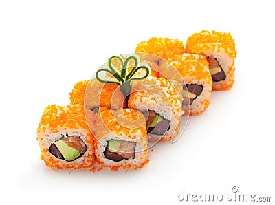 Roll with Masago Stock Photo