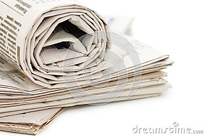 Roll of newspapers Stock Photo