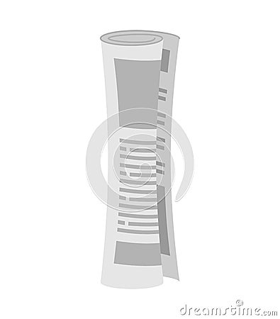 Roll of newspapers isolated. Rolled of publications on white background Vector Illustration
