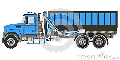 Roll off truck or Roll-Off Truck with an open container dumpster vector illustration Vector Illustration