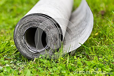 Roll of roofing felt close-up Stock Photo