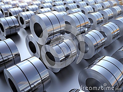 Roll of steel sheet Stock Photo