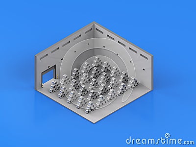 Roll of steel sheet in factory isometric Stock Photo