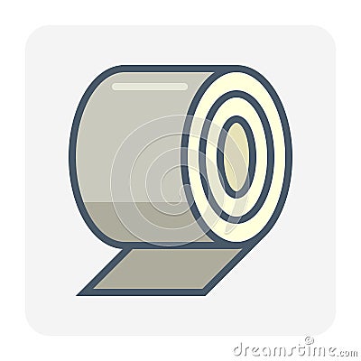 Roll steel vector icon design. 64x64 pixel perfect and editable stroke. Vector Illustration