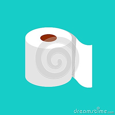 Roll tissue paper in flat style Vector Illustration